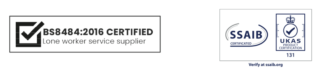 BS8484:2016 certified and SSAIB certificated accreditation logos