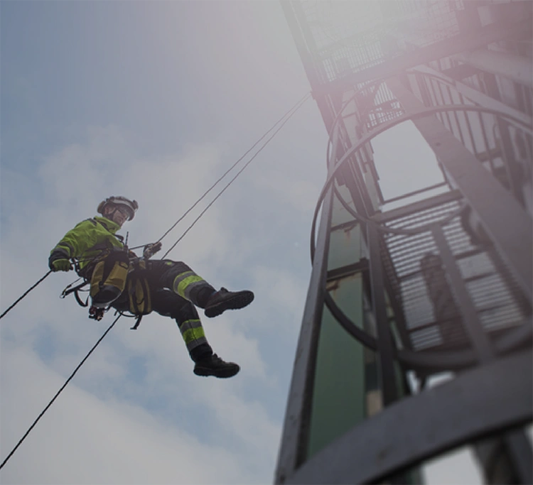 Lone worker working at height