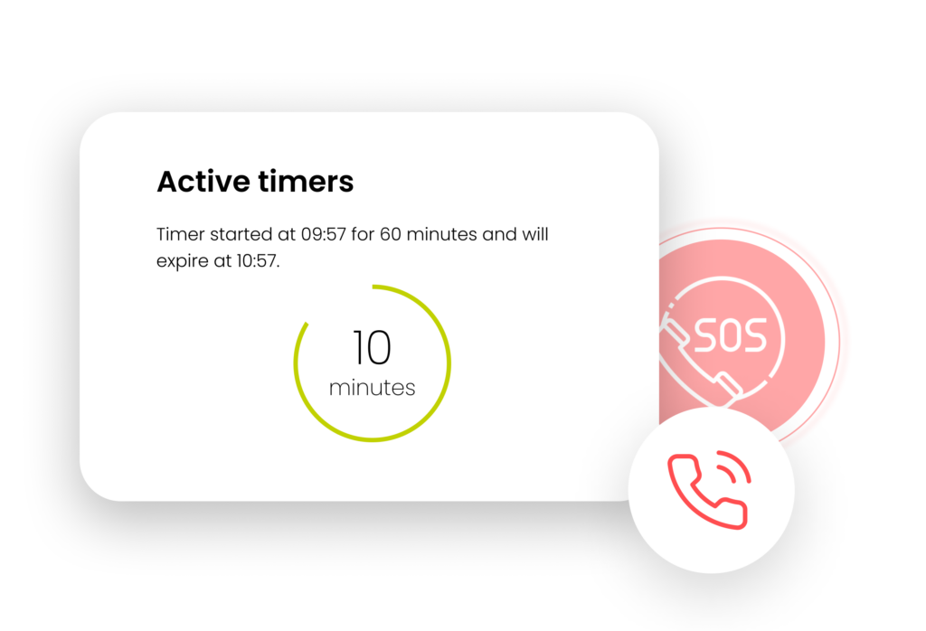 Active timer and SOS button from new Lone Worker App